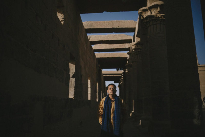 Mohamed Rabie in a temple